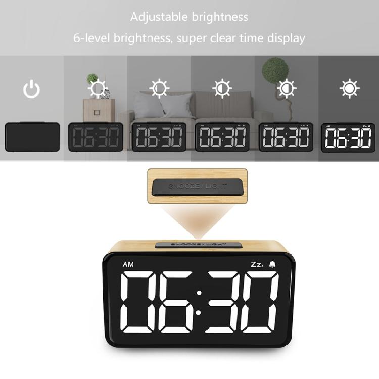 Большие светодиодные цифровые часы с функцией повтора сигнала 12/24 часа Настольные часы для спальни