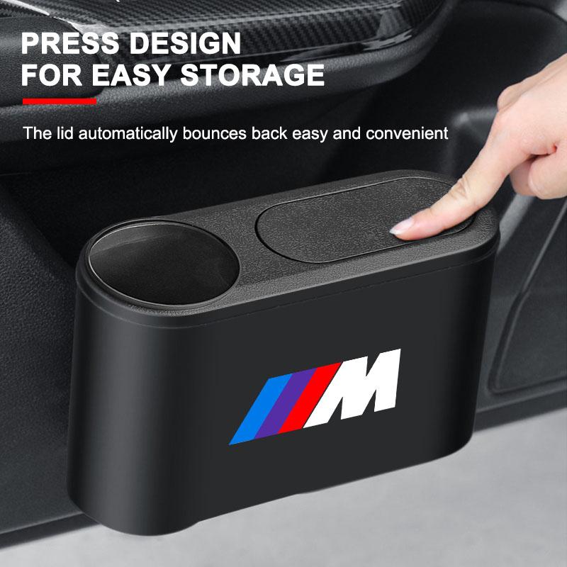 Trash Can Auto Emblem Garbage Box Bin Storage Car Accessories For BMW E93 F10 F20 F30 F40 F15 F25 F26 F31 F49 F86 M3 M5 X3