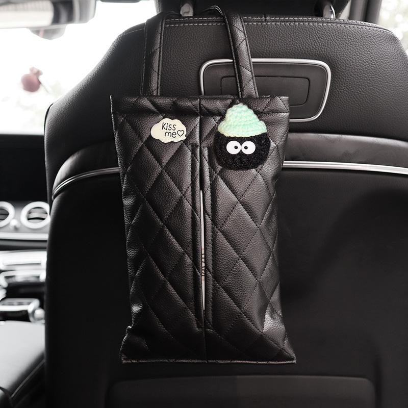 Милая мультяшная кукла-облако, автомобильная коробка для салфеток, подголовник сиденья, кожаный держатель для бумаги, органайзер для салона автомобиля, аксессуары для укладки автомобиля