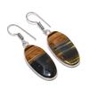 Tiger Eye Handmade 925 Sterling Silver Jewelry Earring 1.77" q2N53