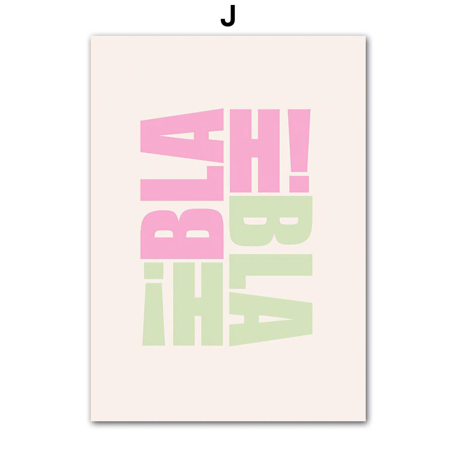 Spring Fresh Indie Pop Pink Green Flower Abstract Line Wall Art Canvas Painting Living Room Decor Poster And Print Wall Pictures