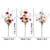2pcs Red Pink Artificial Rose Heart Berry Branches Romantic Artificial Flower  Anniversary
