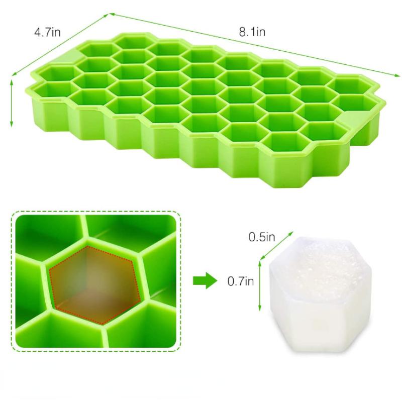 Silicone Honeycomb Movable 37 Ice Tray with removable lid silicone ice cube mold BPA-free 6