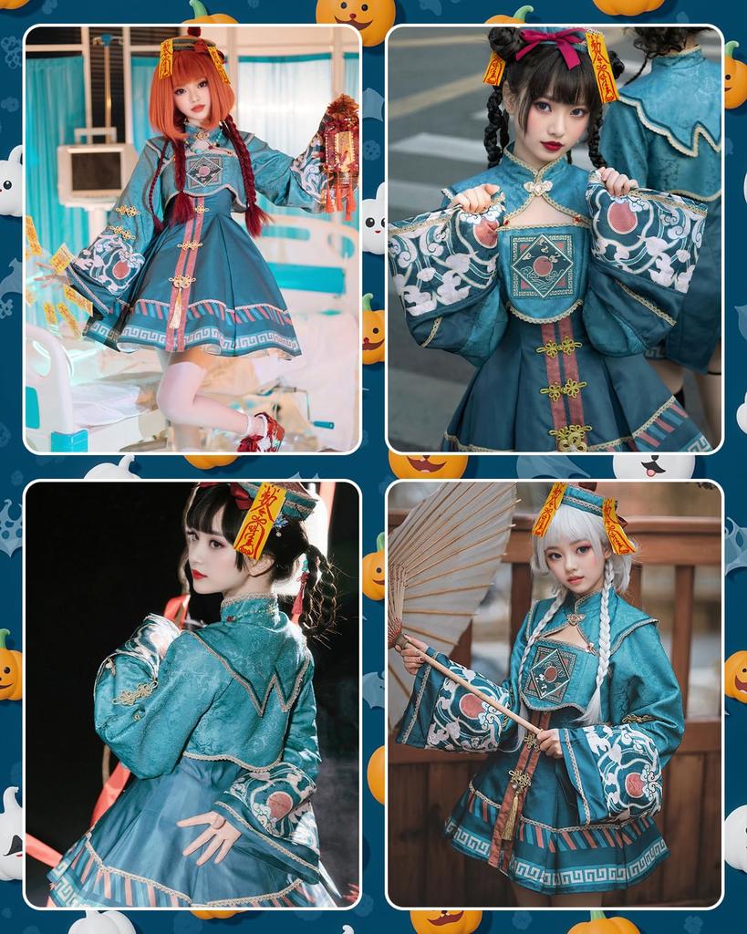 JIURUN Хэллоуин Косплей Цзянши Лолита Аниме Готика Ретро Лолита Школьный Культурный Темный Выступление Милый Рождественский Костюм, Платье, Вышивка, Лолита,