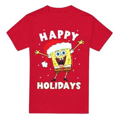 Мужская футболка с надписью «Счастливых праздников» от SpongeBob SquarePants Christmas