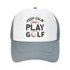 Custom Punk Keep Calm And Play Golf Baseball Cap for Unisex Women Breathable Trucker Hat Outdoor Snapback Dad Hat