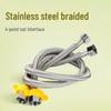 Stainless Steel Braided Toilet Water Inlet Hose with 4 Points Nut Interface