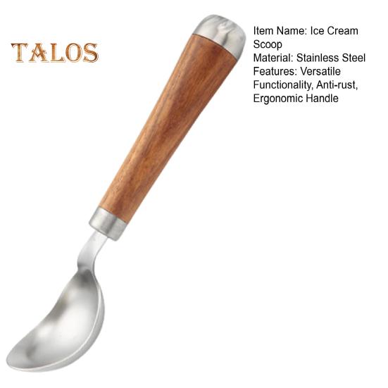 Ложка для мороженого из нержавеющей стали, удобная ручка, эргономичный дизайн, инструмент для любителей десертов, столовые приборы для десертов