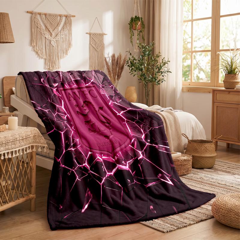 Aston Villa Football Print Flannel Blanket Soft Warm Sofa Bed Throw Blanket For Home Office Bedroom