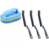 Blue Soft Sponge Brush W/3 Hard Bristle Crevice Brushes–Multipurpose Set for Bathroom, Kitchen,Tiles&Grout–Includes Magic Eraser