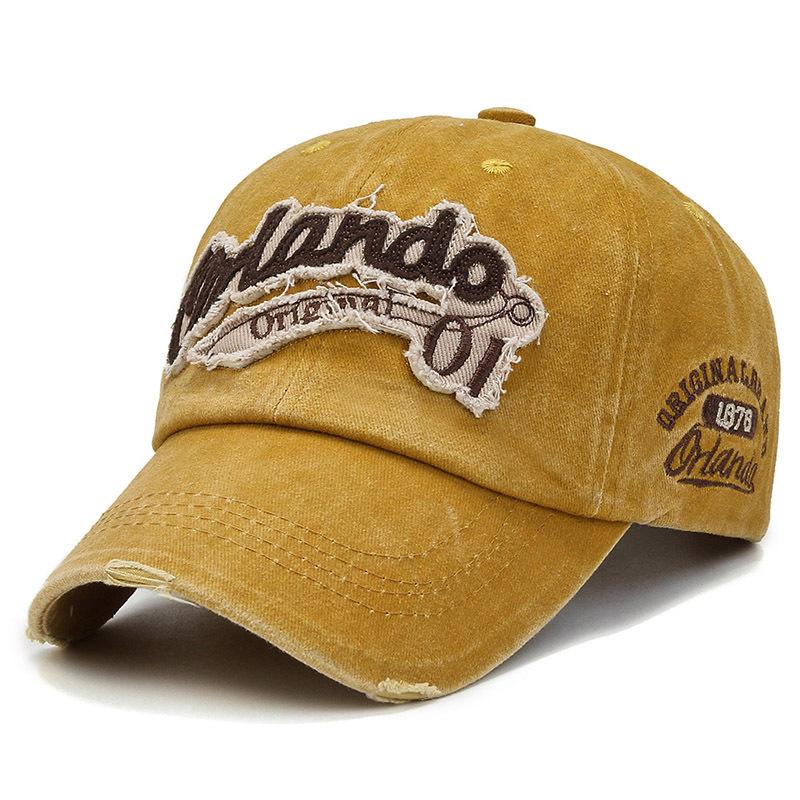 Spring And Autumn Vintage Versatile Washed Soft Top Baseball Cap Children'S Letter Embroidered Men'S Cap
