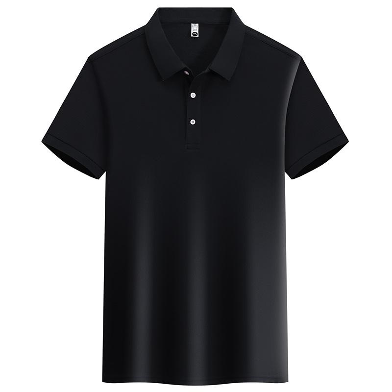 Summer Men's Short-sleeved Polo Shirt, Simple Business Casual Solid Color Lapel T-shirt, Ice Silk, Breathable and Versatile