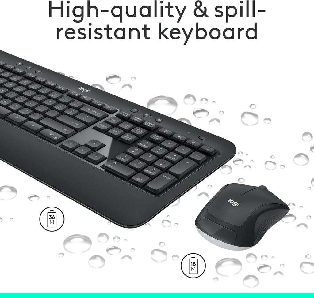 Logitech MK540 Wireless Computer Office Keyboard and Mouse Set Laptop Desktop Universal with Wireless 2.4G Receiver