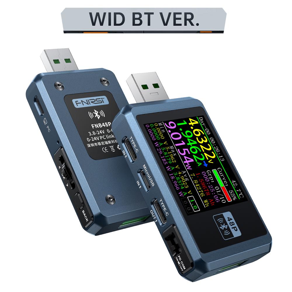 FNIRSI FNB48P Тестер с 6-значным дисплеем Многофункциональный вольтметр Амперметр USB TYPE-C Зарядное устройство