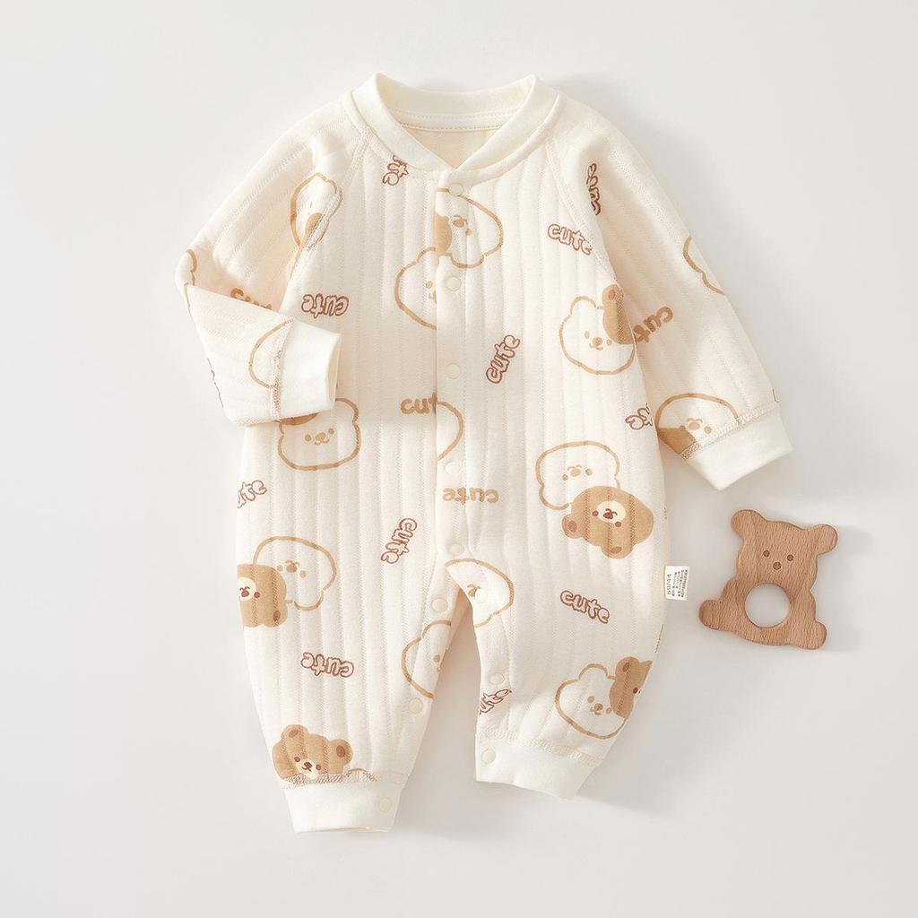 Унисекс зимний комбинезон: Плотный хлопковый ромпер с утеплителем для осени и зимы