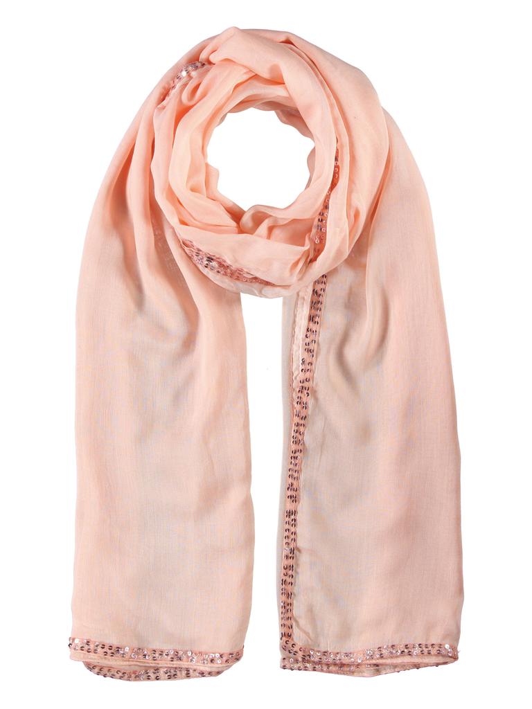 Women' salmon sequined scarf Passigatti