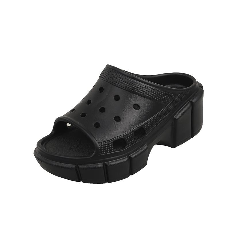 Туфли с дырочками на толстой подошве Eva Женская обувь Ощущение, будто наступаешь на дерьмо, легкие и высокие сандалии Повседневные односложные тапочки