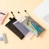 Clear Mesh Pencil Bag Large Capacity Students Stationery Pen Case Zipper Bag