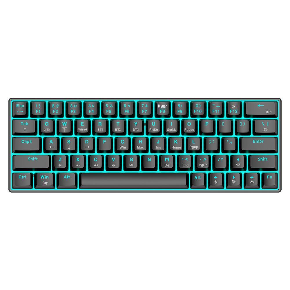 Беспроводная RGB механическая игровая клавиатура T-WOLF T30 - Bluetooth, Три режима, Синие переключатели