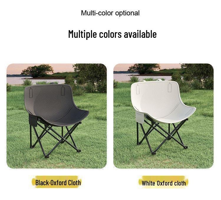 High-Back Portable Moon Chair and Folding Table Set for Camping and Picnic