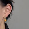 Серьги-клипсы в китайском стиле из желтого агата