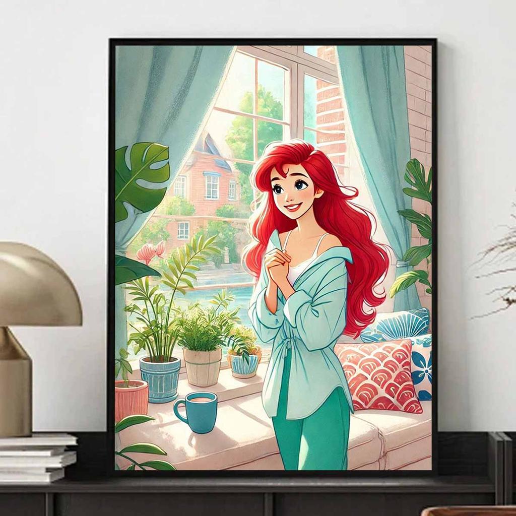 Disney Little Mermaid Ariel Diamond Paint Art Kit Mosaic Painting Diamond Art Home Room Decor Gift