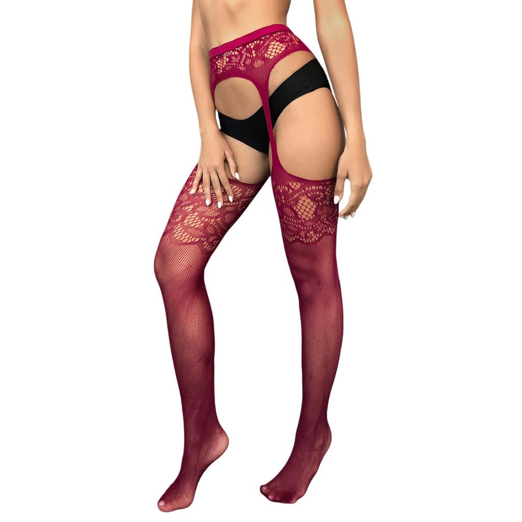 Сексуальные колготки большого размера с вырезами, сетчатые кружевные колготки-сетка для девушек-лолит, готические колготки с подвязками для полных женщин