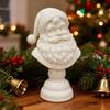 1/2Pcs White Santa Claus Head Statue Resin Figurine Christmas Tabletop Decoration Tabletop Bookshelf Home Decor Ornament
