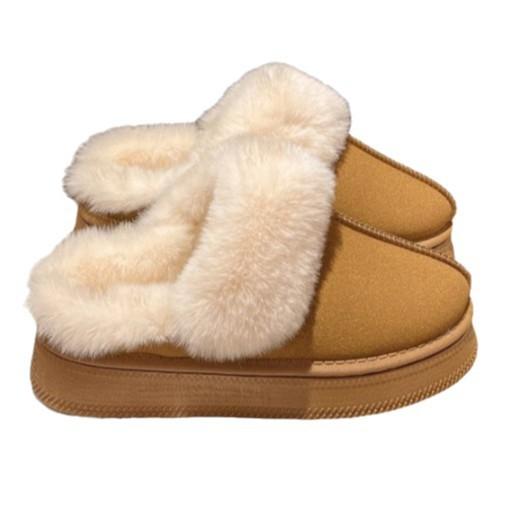 Cotton slippers women's shoes wear autumn and winter 2025 new sub-zero cold-resistant snow boots thick-soled bag head hair half slippers