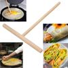 Rake Round Crepe Spreader Batter Pancake Kitchen Tool 2X Wooden Kit 15cm