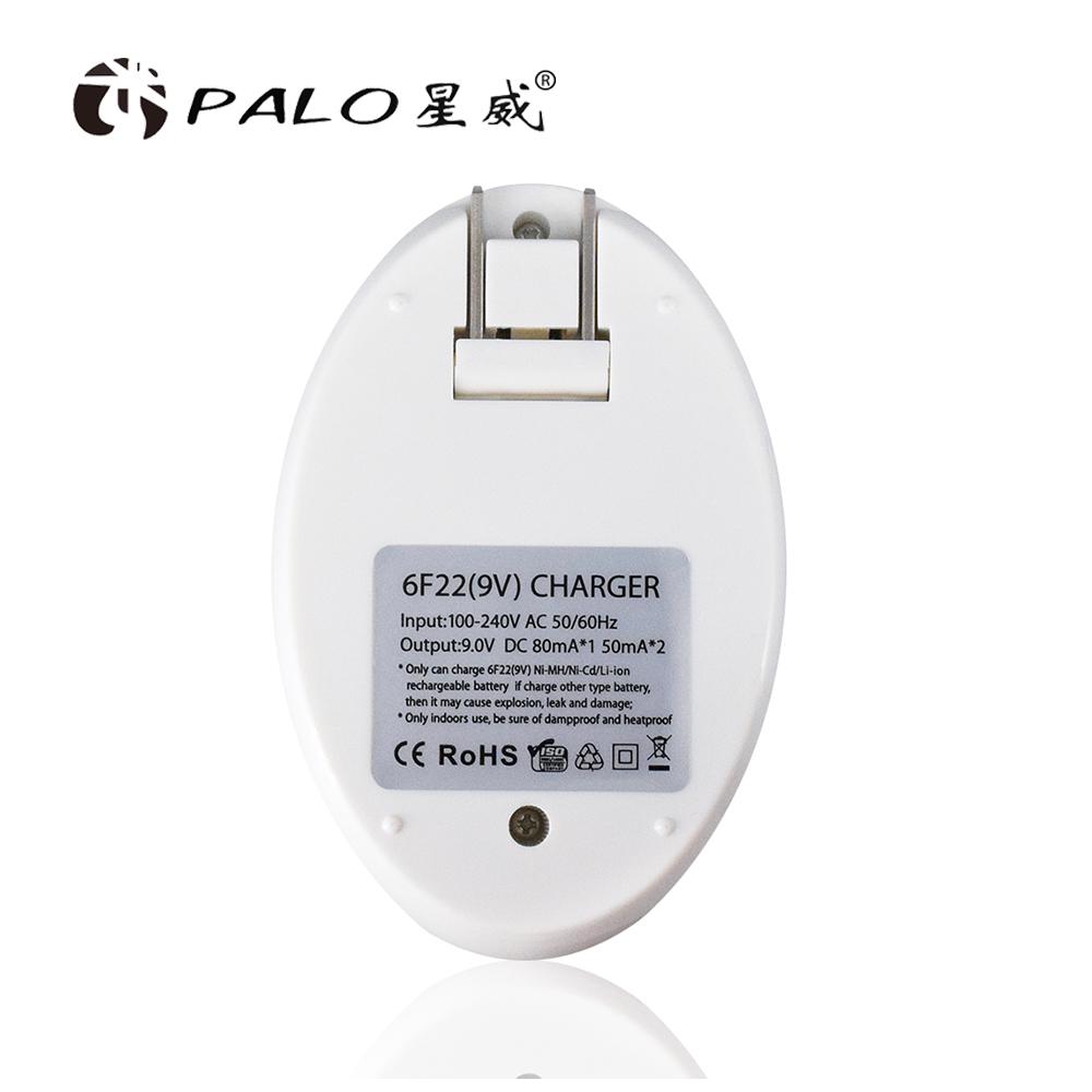 PALO 9V Battery Charger for 9V 6F22 Ni-MH Rechargeable Battery + 9V NI-MH 300mAh Rechargeable Batteries for Microphone