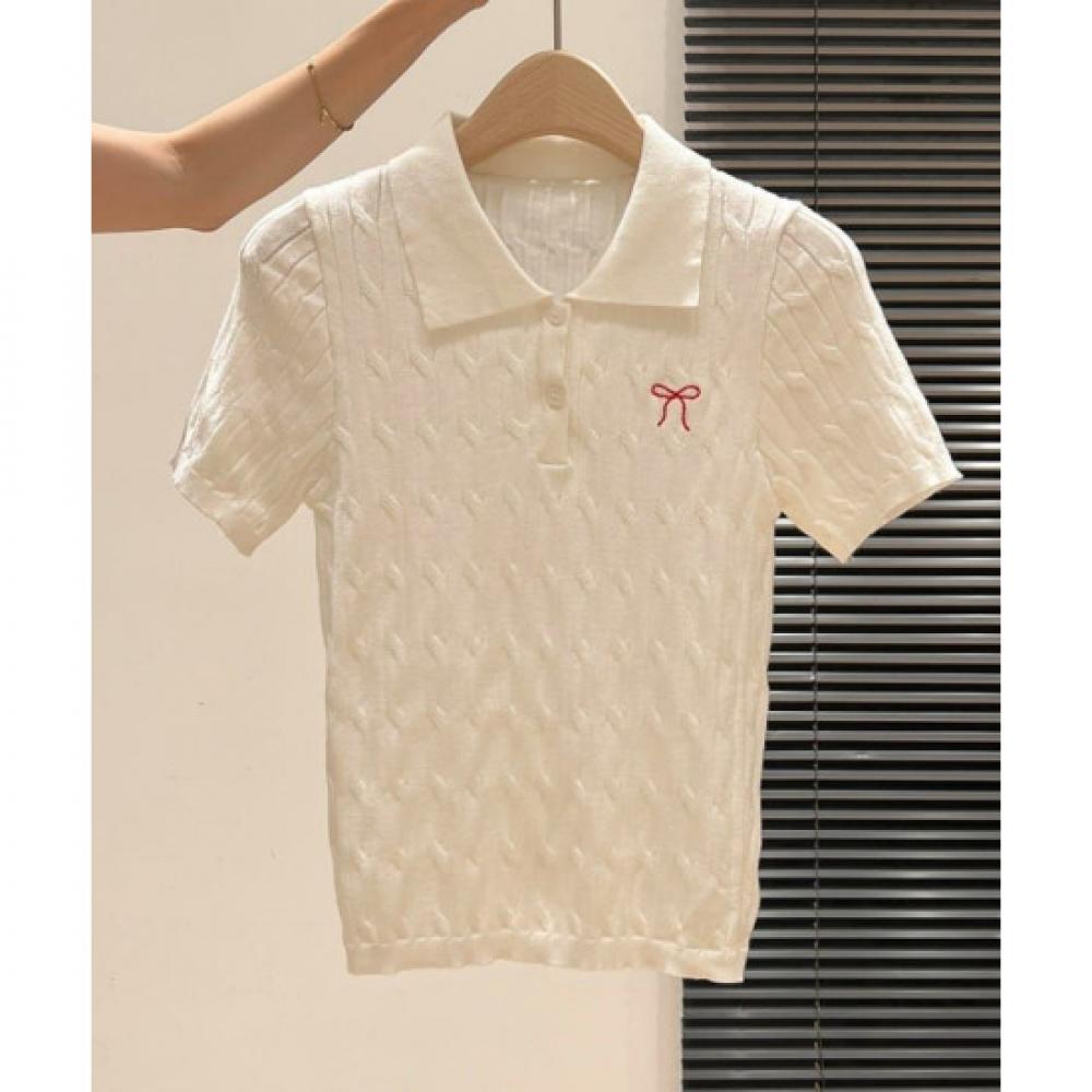 Rellawear Summer Cool Collar Short Sleeve Knit W260608