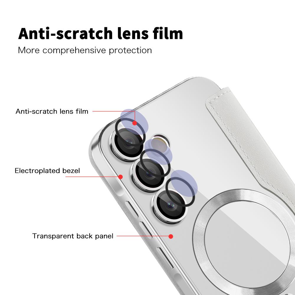 Флип кожаный чехол для телефона с отделениями для карт для Samsung S24 S23 Ultra FE S22 Plus A55 A35 5G для Magsafe, защитный чехол с магнитным покрытием