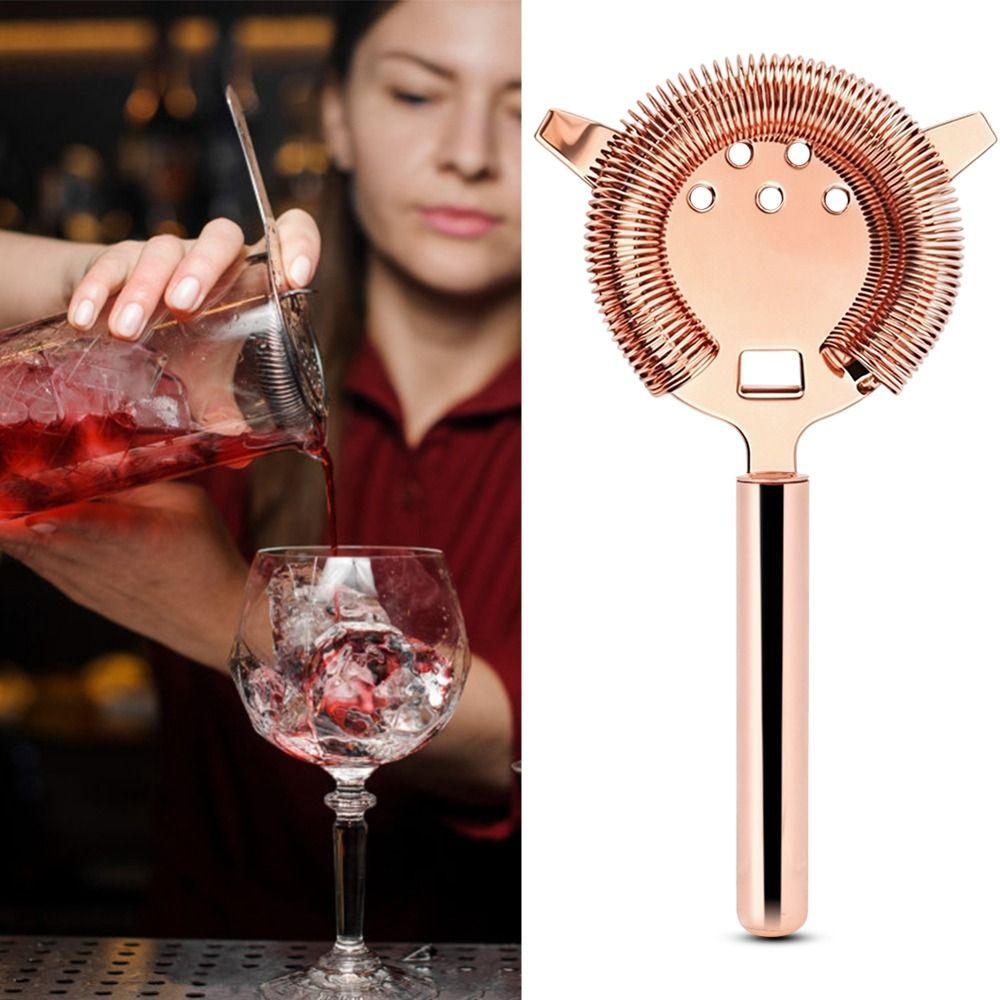 Stainless Steel Cocktail Strainer Rose Gold Filter Bar Tool Drink Strainer Bartenders
