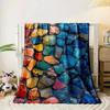 Colorful cracked stone-like shapes arranged in a mosaic-like pattern. for all seasons blanket lunch break throw gift