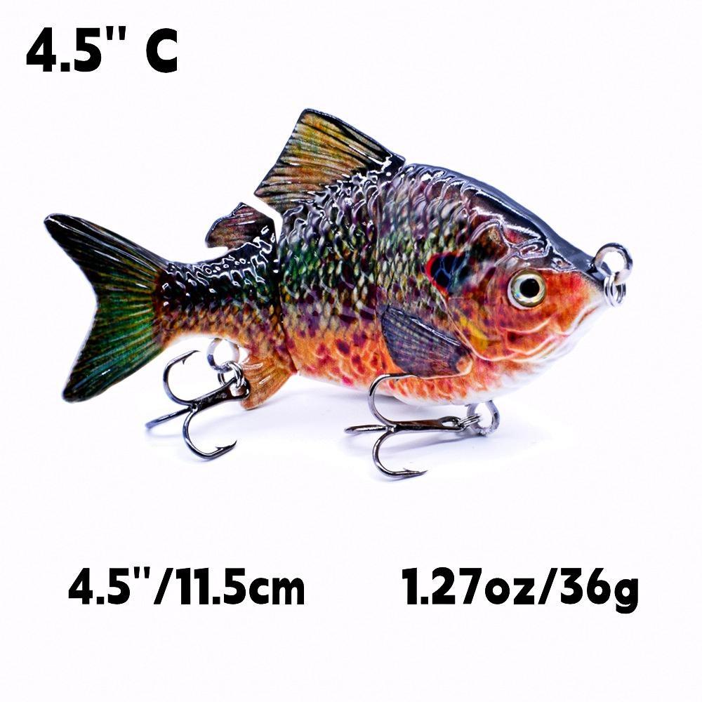 4,5-дюймовые рыболовные приманки, тонущая приманка для плавания, скользящая приманка, приманка для окуня, мускусная приманка, реалистичный крючок для рыбы-солнечника
