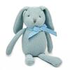 FLUFFYFUN 100% Organic Cotton Baby Toys Rabbit Stuffed Toy 18cm (blue)