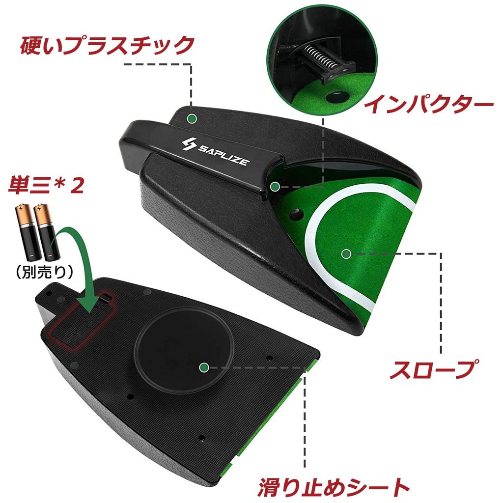 Коврик для гольфа Saplize с маркером мяча и автоматическим возвратчиком мяча, нескользящий, 50×105 см