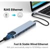 USB C Hub 8 in 1 Type C Hub Multiport Adapter with 4K HDMI/PD Power Delivery USB-C Ethernet 2 USB SD/TF Card Reader