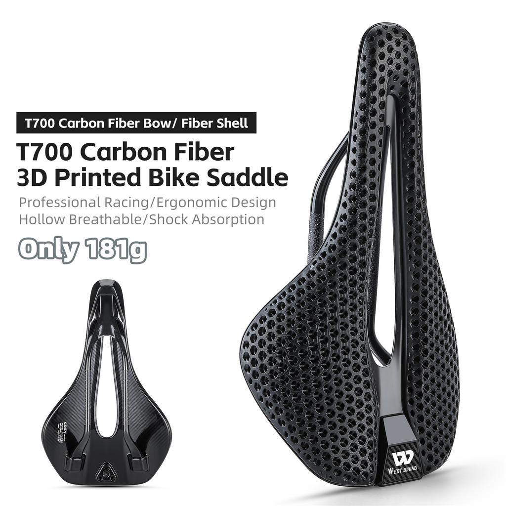 3D-печатное велосипедное седло из углеродного волокна, легкое, комфортное, дышащее, амортизирующее велосипедное сиденье