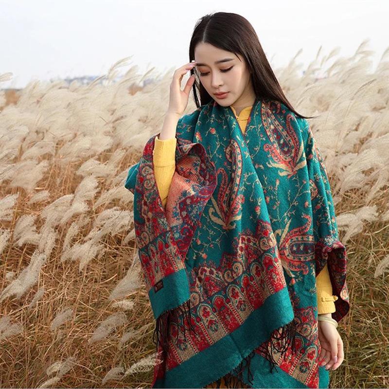 Дышащая, теплая и универсальная домашняя, осенне-зимняя женская шаль для путешествий, толстый плащ, одеяло с кондиционером