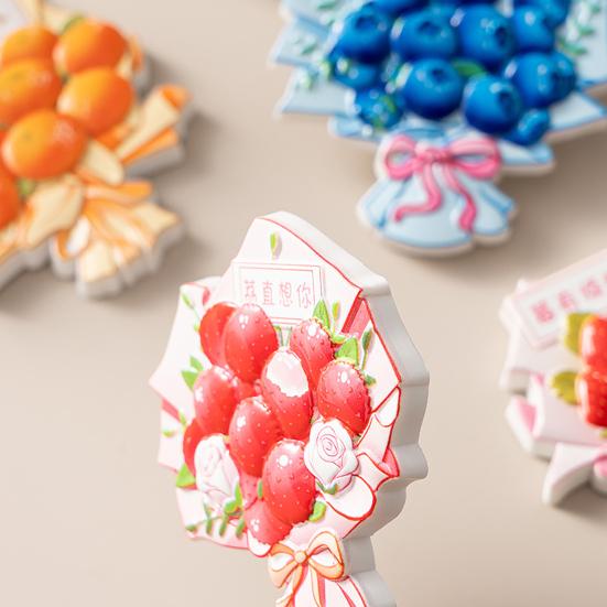 3D Фруктовый Букет Магнит на Холодильник Смола Клубника Черника Личи Апельсин Букет Магнит на Холодильник Кухня Дом Офис Декор