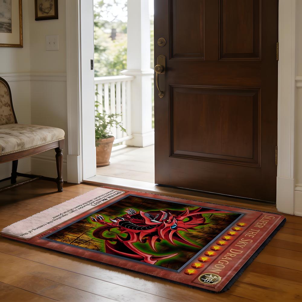 YYugioh Anime Floor Mat Soft Flannel Absorbent Mat Non-Slip Rug Home Bedroom Bathroom