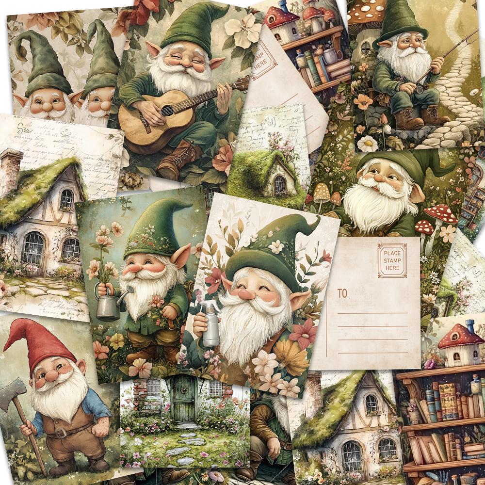 32 шт., Открытка с зеленым гномом, Рождество, Подарок на день рождения/юбилей, Коллекционная, Подходит для подарка, Можно отправить по почте.