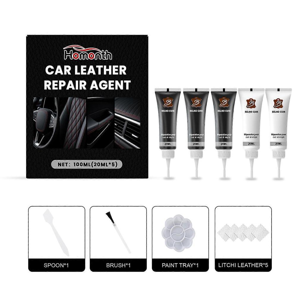 Homonth Car Leather Care Kit Leather Seat Interior Scratch Cover Leather Wear Repair Colorant
