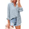 Women's Summer White Loose Lace Chiffon Blouse Long Sleeve Hollow Out Casual Button Down Shirts Fashion Ladies Breathable Daily Wear Tops