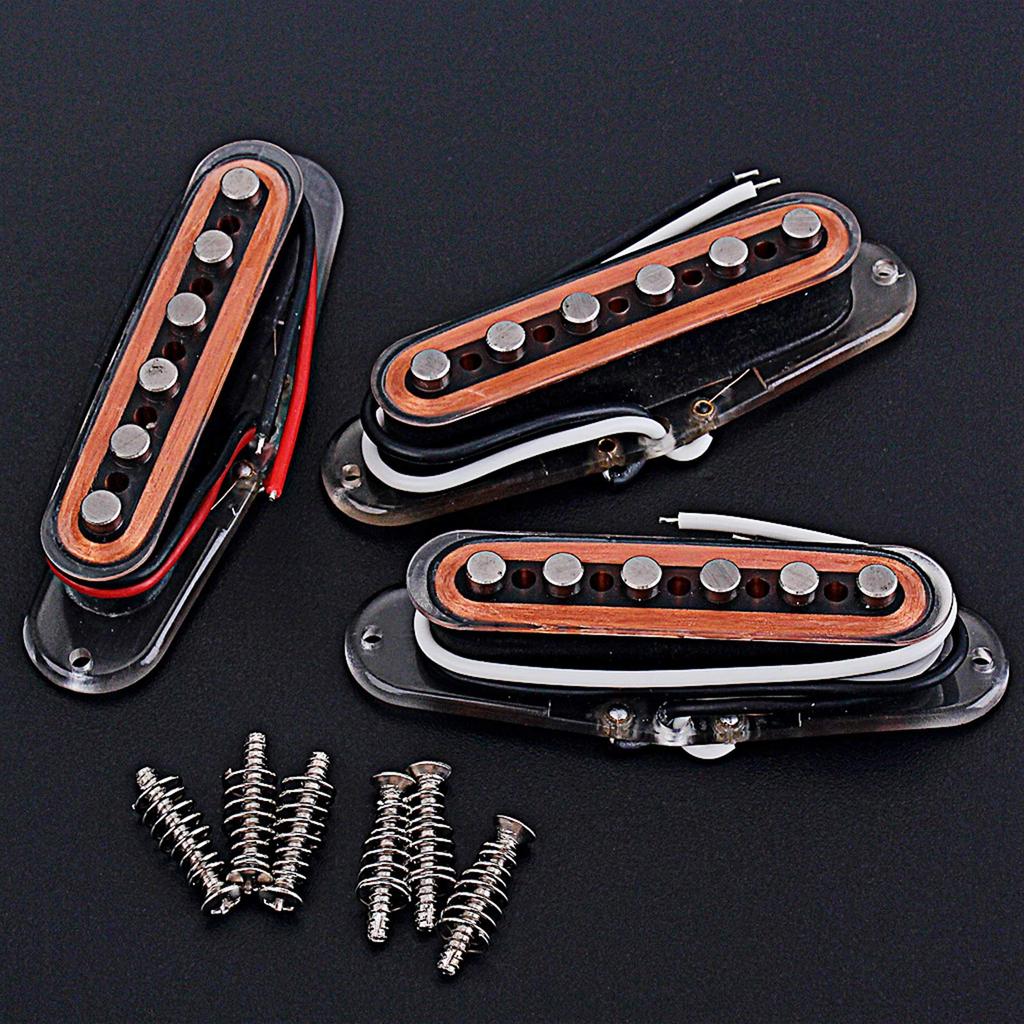LuDa Alnico V Single Coil Pickup Set of 3 for SSS ST Style Guitar Black Color