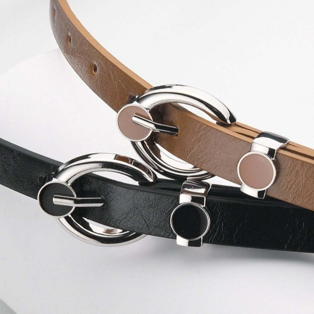 Chic Thin Waist Belt Alloy Pin Buckle Jeans Belts Fashion PU Leather Belt For Women