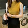 Vest Women's Sweater Base Layer Spring Summer Blazer Inner Wear Short Fitted Turtleneck Knitted Sleeveless Top