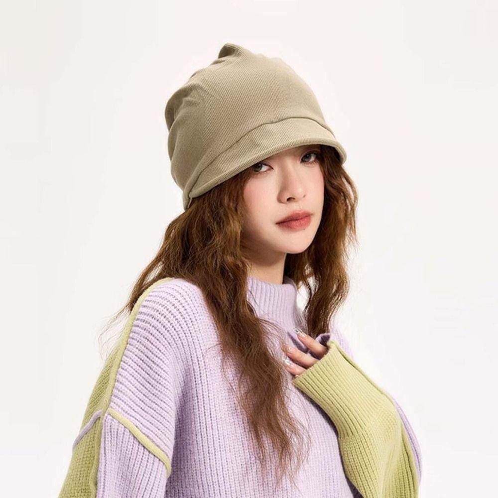 Solid Color Slouchy Baggy Caps Keep Warm Skull Cap Chemo Cap Beanie Hat Autumn Winter
